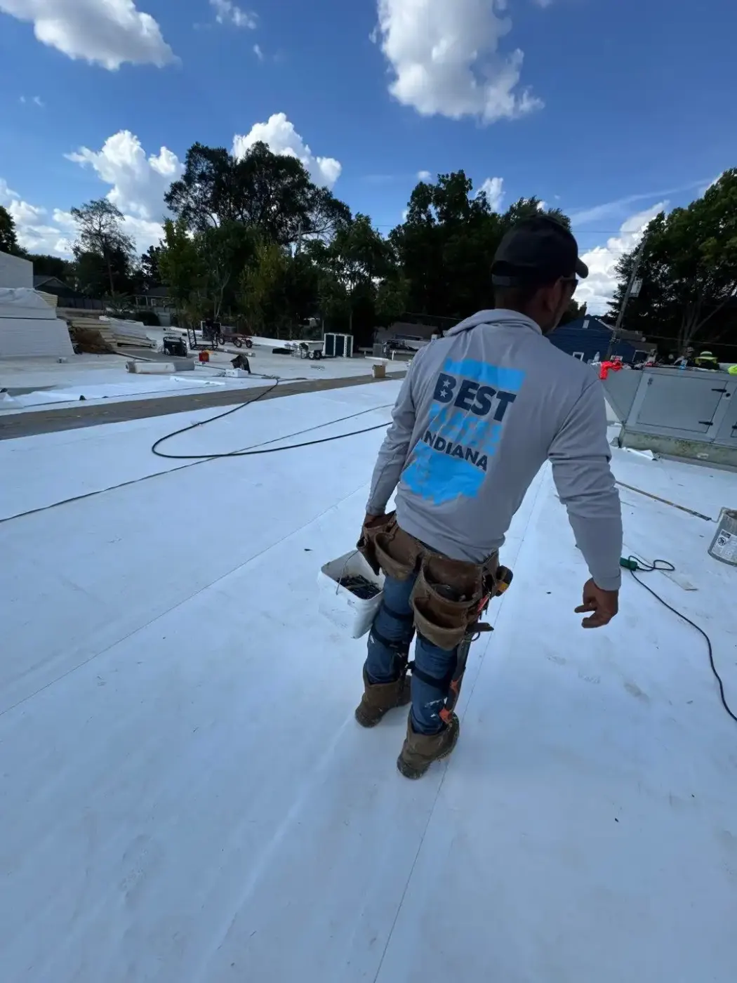 Commercial roof inspection documented in Fountain Square